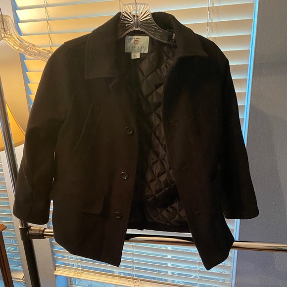 Child’s black wool pea coat - Picture 3 of 3